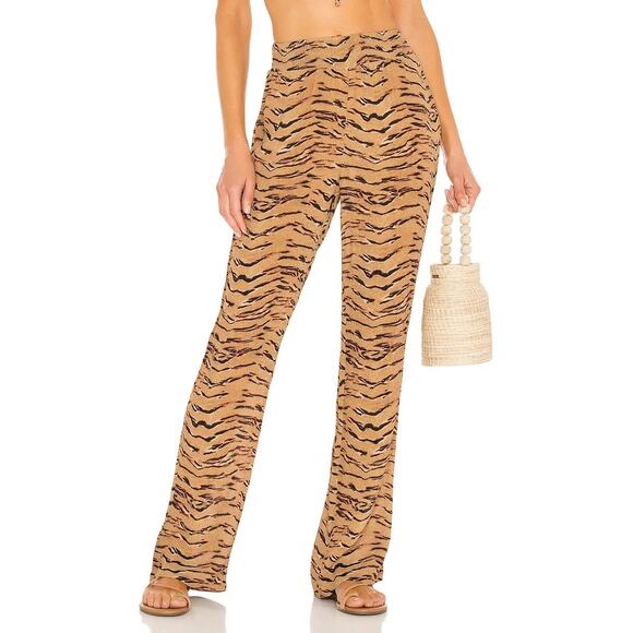 NWT WEWOREWHAT Resortwear Beach XS Tiger Stripes High Rise Statement Pants - Picture 4 of 14